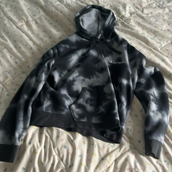 Champion blue and white tie-dye hoodie. - Picture 1 of 3